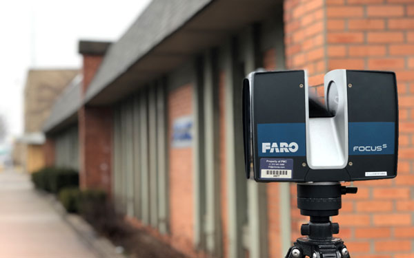 FARO scanner used in reality capture for accurate 3D modeling and measurement.