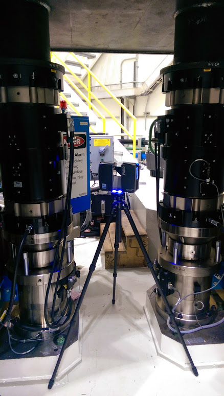 Laser scanning under the vibration table with PMC Youscan